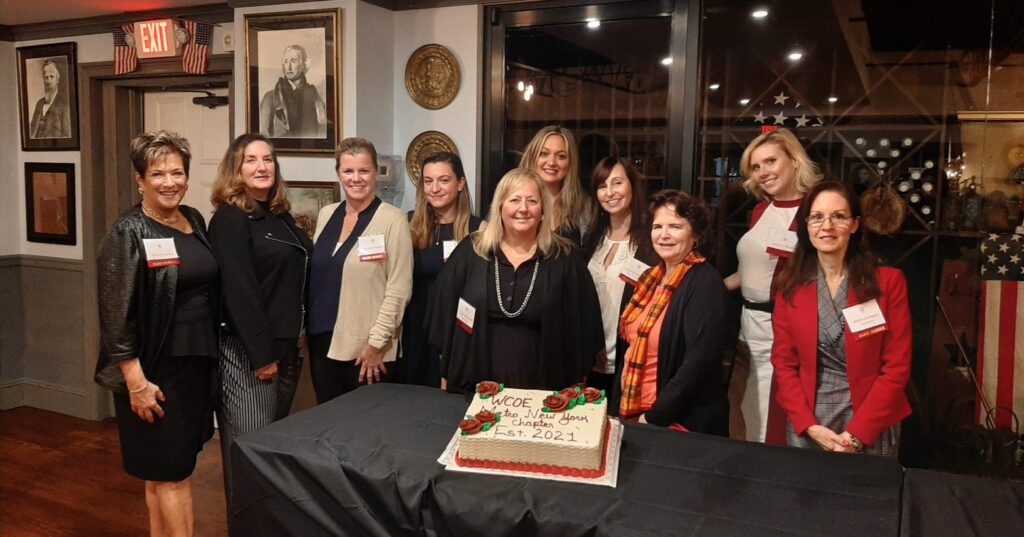 Board of Directors at our Chapter Launch: Sharon Mahin, Lorraine D’Angelo (WCOE National President) Christine Hogan, Andy Voicu, Lisa Muroff, Francis Minodo, Victoria Hamilton, Maureen Fairlie, Emily Wood and Maria Bracco MacArthur. Not pictured Jarrett Edwards.